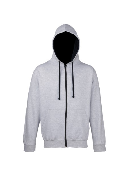 AWDIS VARSITY ZOODIE heather grey/french navy personnalisable