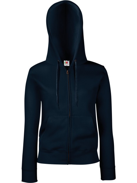 FOL Sweat-shirt femme zippé capuche Premium (62-118-0) bleu marine profond personnalisable