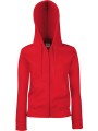 FOL Sweat-shirt femme zippé capuche Premium (62-118-0) rouge personnalisable