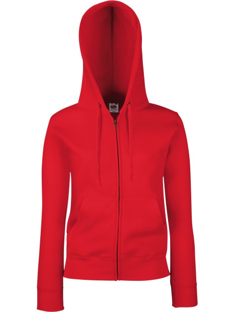 FOL Sweat-shirt femme zippé capuche Premium (62-118-0) rouge personnalisable