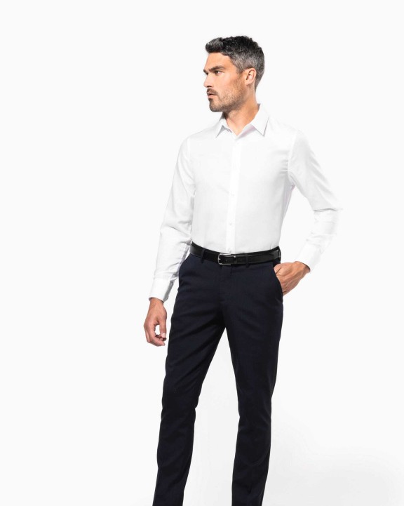 Hemd KARIBAN Getailleerd heren non-iron overhemd lange mouwen voor bedrukking &amp; borduring