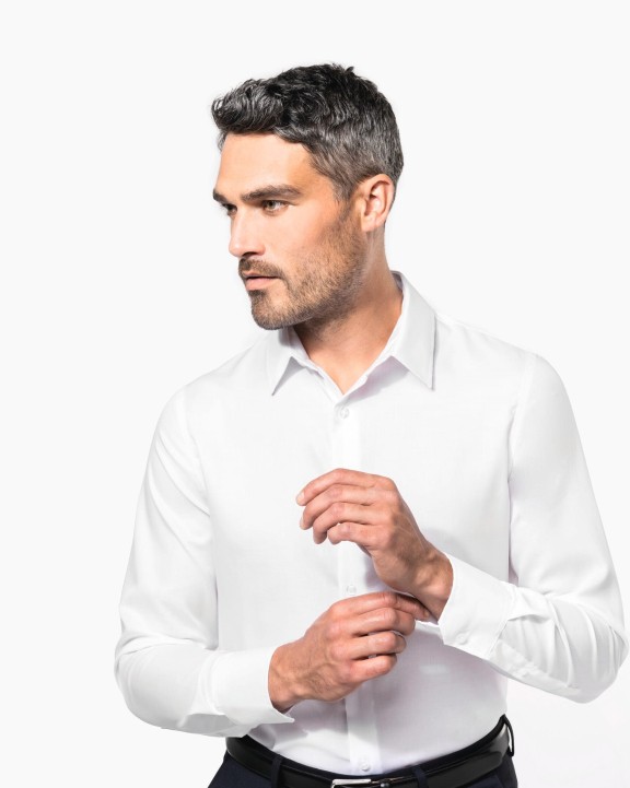 Hemd KARIBAN Getailleerd heren non-iron overhemd lange mouwen voor bedrukking &amp; borduring