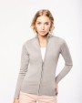 KARIBAN Damen Cardigan mit Reißverschluss Pullover personalisierbar