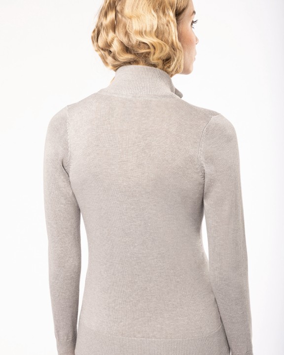 KARIBAN Damen Cardigan mit Reißverschluss Pullover personalisierbar