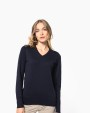 KARIBAN Damenpullover mit V-Ausschnitt Pullover personalisierbar