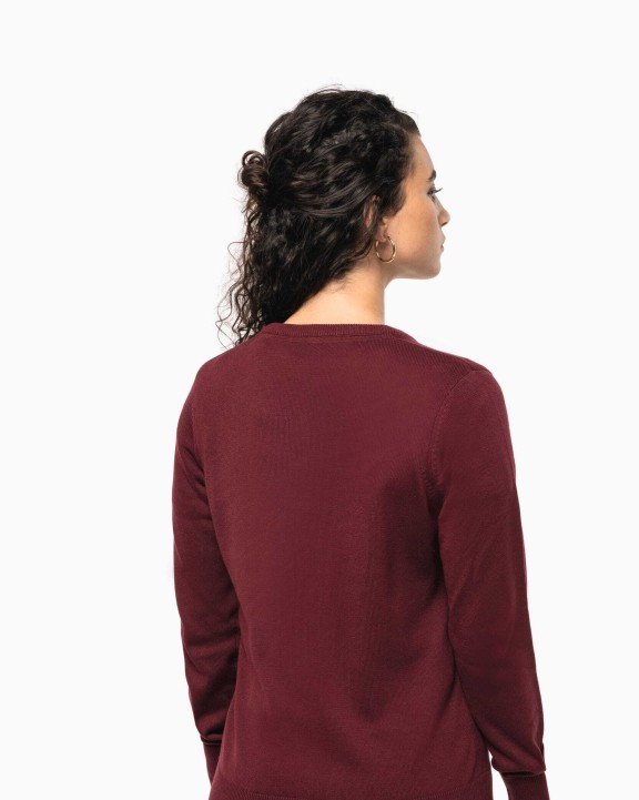 KARIBAN Damenpullover mit V-Ausschnitt Pullover personalisierbar