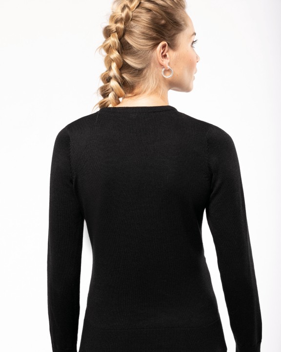 KARIBAN Damen Pullover Rundhals Pullover personalisierbar