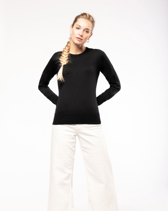 KARIBAN Damen Pullover Rundhals Pullover personalisierbar