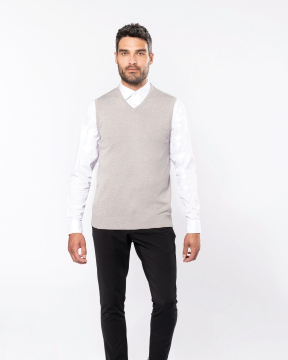 KARIBAN Herren pullunder v-ausschnitt Pullover personalisierbar