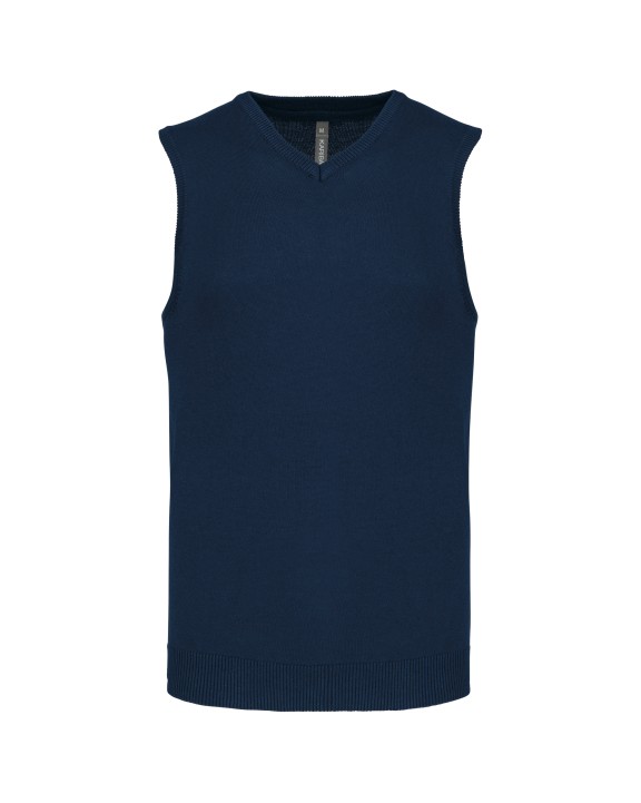 KARIBAN Herren pullunder v-ausschnitt Pullover personalisierbar