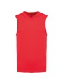 KARIBAN Pull col V sans manches rouge personnalisable