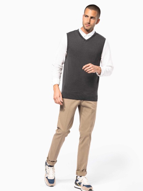 Pulls à personnaliser KARIBAN Pull col V sans manches 