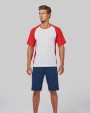 T-shirt personnalisable PROACT T-shirt de sport bicolore manches courtes unisexe