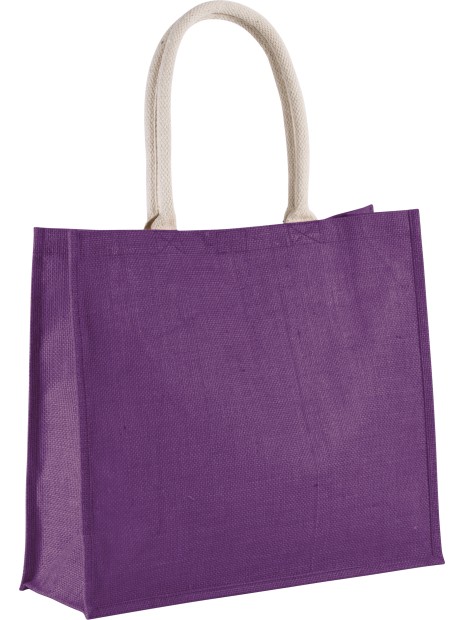 KIMOOD Sac de plage en jute plum violet personnalisable