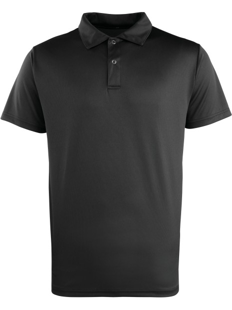PREMIER Polo boutons pression Coolchecker noir personnalisable