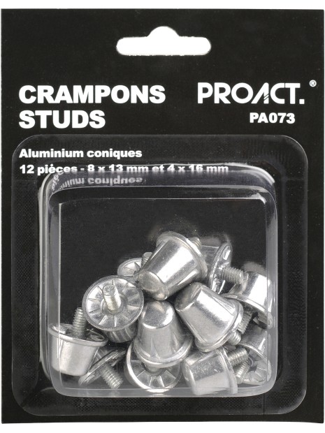 PROACT Boîte de 12 crampons alu coniques argent personnalisable