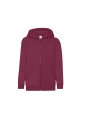 FOL Sweat-shirt enfant zippé capuche Classic (62-045-0) bordeaux personnalisable