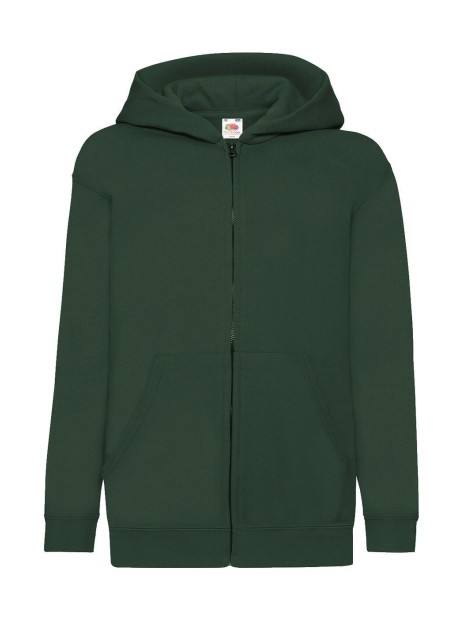 FOL Sweat-shirt enfant zippé capuche Classic (62-045-0) vert bouteille personnalisable