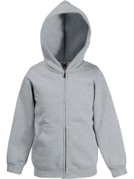 FOL Sweat-shirt enfant zippé capuche Classic (62-045-0) heather grey personnalisable