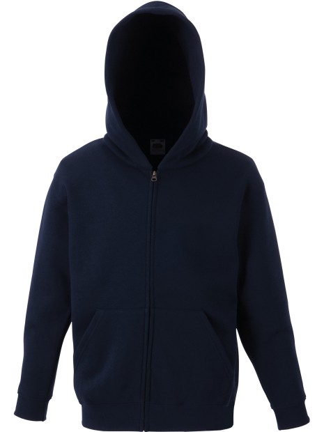 FOL Sweat-shirt enfant zippé capuche Classic (62-045-0) bleu marine profond personnalisable