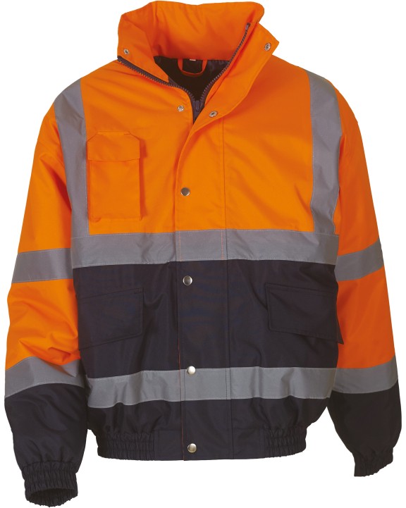 YOKO Hi-Vis Two Tone Bomber Jacket Jacke personalisierbar