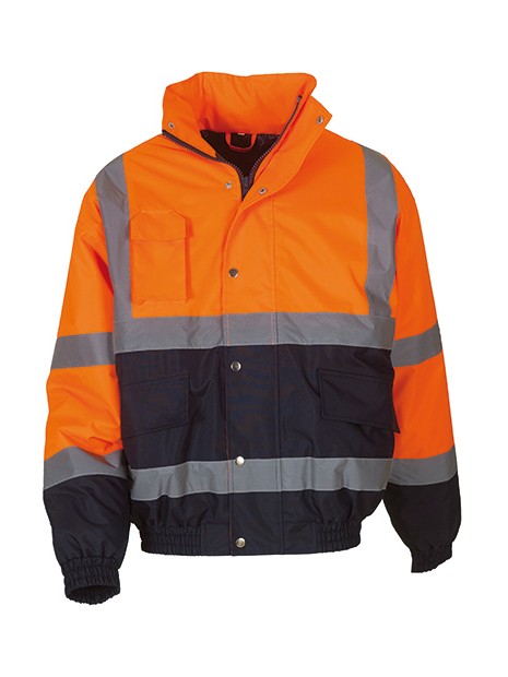 YOKO Blouson bicolore haute visibilité HI-VIS ORANGE/NAVY personnalisable
