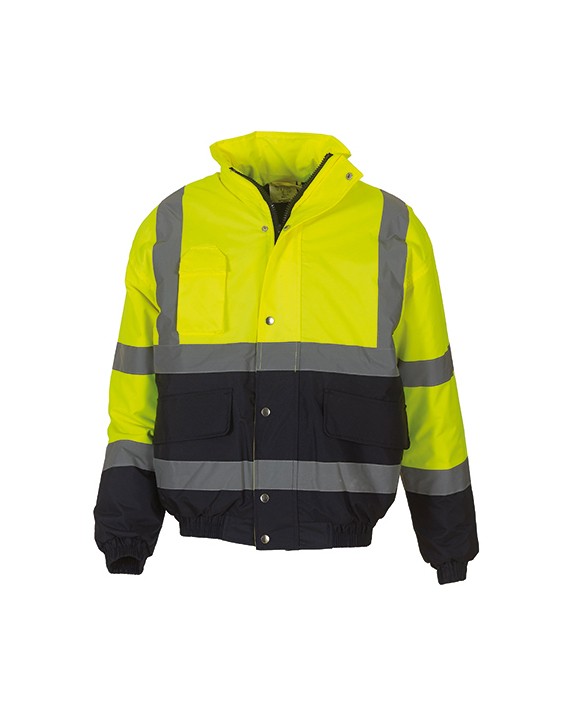 YOKO Hi-Vis Two Tone Bomber Jacket Jacke personalisierbar