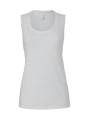 BELLA-CANVAS WOMENS FLOWY SCOOP MUSCLE TANK WHITE MARBLE personnalisable