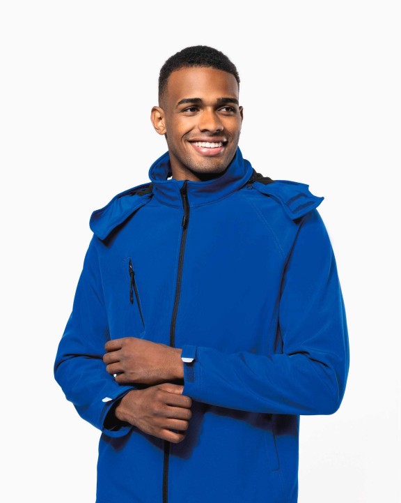 KARIBAN Herren Softshell-Jacke mit Abnehmbare Kapuze Softshell personalisierbar