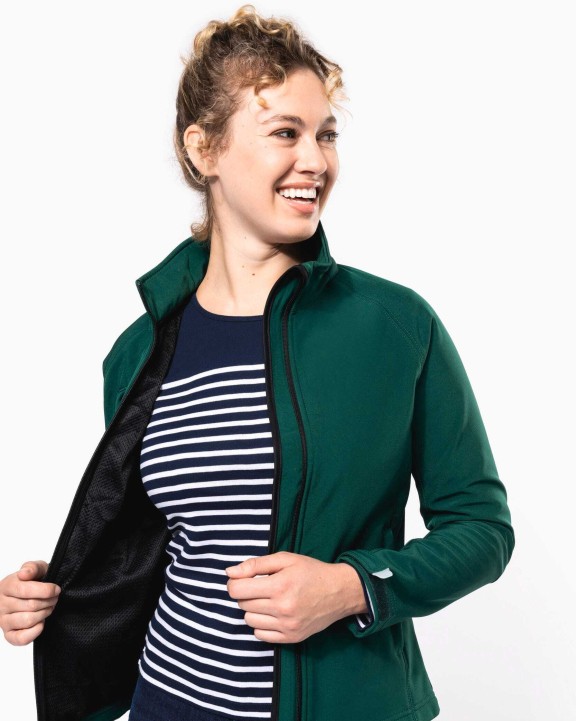KARIBAN Damen Softshell-Jacke mit Abnehmbare Kapuze Softshell personalisierbar