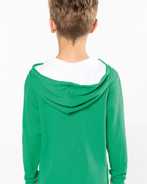 KARIBAN Kinder Kapuzenshirt Bicolor Sweatshirt personalisierbar