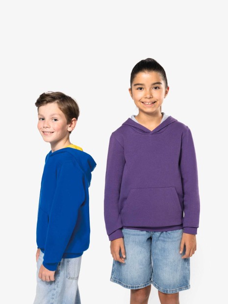 Sweat-shirts à personnaliser KARIBAN Sweat-shirt capuche contrastée enfant 