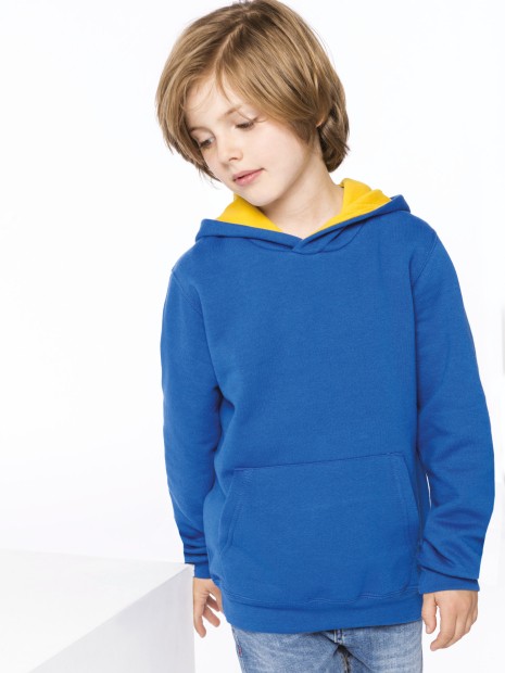 Sweat-shirts à personnaliser KARIBAN Sweat-shirt capuche contrastée enfant 