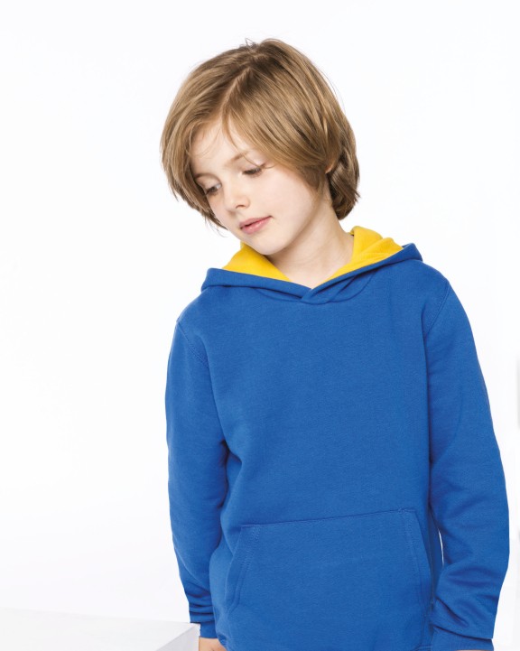 KARIBAN Kinder Kapuzenshirt Bicolor Sweatshirt personalisierbar