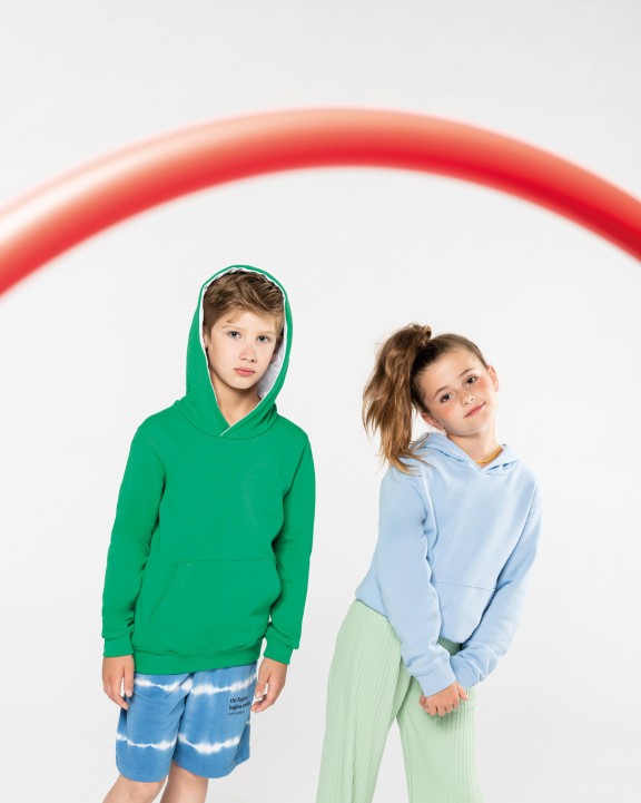 KARIBAN Kinder Kapuzenshirt Bicolor Sweatshirt personalisierbar
