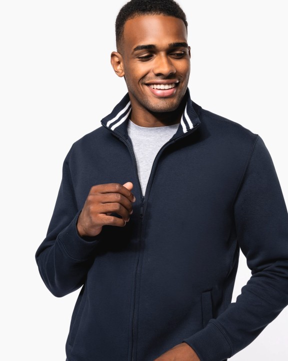 KARIBAN Herren Fleece-Sweater mit Reißverschluss Sweatshirt personalisierbar