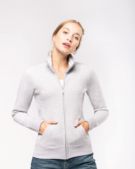 Sweater KARIBAN Damessweater met rits voor bedrukking &amp; borduring