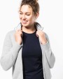 KARIBAN Damen Fleece-Sweater mit Zip Sweatshirt personalisierbar