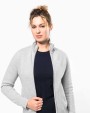 KARIBAN Damen Fleece-Sweater mit Zip Sweatshirt personalisierbar