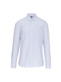 KARIBAN Chemise Oxford lavée manches longues ligné blanc/bleu oxford personnalisable