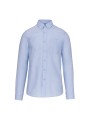 KARIBAN Chemise Oxford lavée manches longues bleu oxford personnalisable