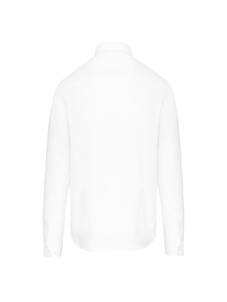KARIBAN Chemise Oxford lavée manches longues blanc personnalisable