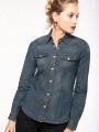Chemises à personnaliser KARIBAN Chemise denim manches longues femme 