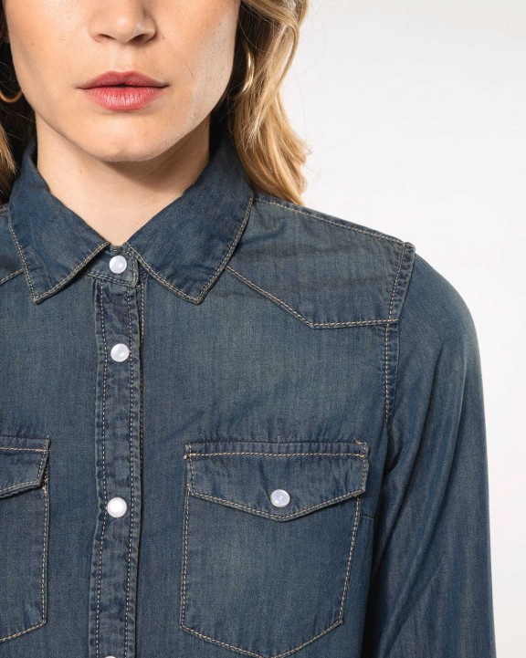 Chemise personnalisable KARIBAN Chemise denim manches longues femme