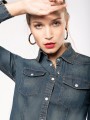Chemises à personnaliser KARIBAN Chemise denim manches longues femme 