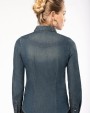 Hemd KARIBAN Dames denim blouse lange mouwen voor bedrukking &amp; borduring