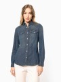 Chemises à personnaliser KARIBAN Chemise denim manches longues femme 