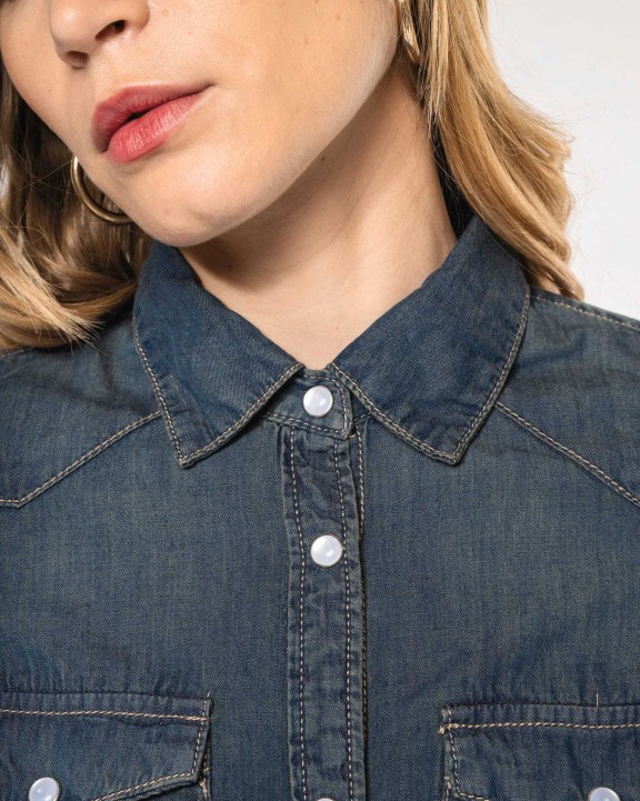 Chemise personnalisable KARIBAN Chemise denim manches longues femme