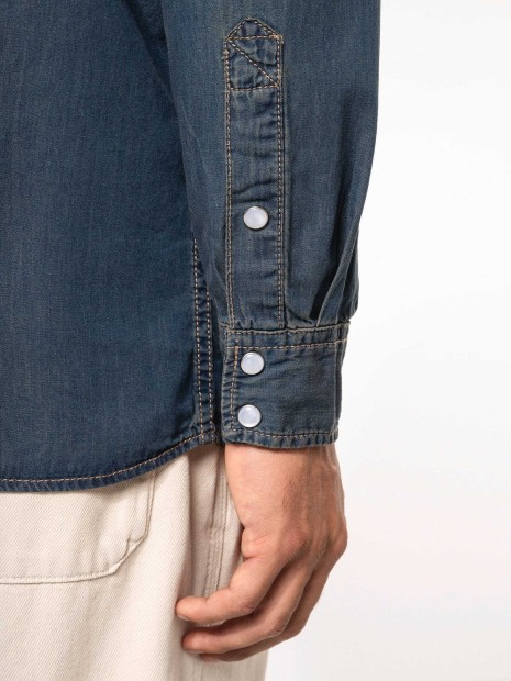 Chemises à personnaliser KARIBAN Chemise denim manches longues 