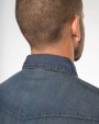 KARIBAN Herren denim-hemd langarm Hemd personalisierbar